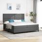 Preview: ARDEBO.de - Boxspringbett mit Matratze & LED Dunkelgrau 200x200 cm Stoff