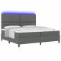 Preview: Boxspringbett mit Matratze & LED Dunkelgrau 200x200 cm Stoff