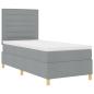 Preview: LED Boxspringbett mit Matratze Hellgrau 90x200 cm Stoff