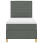 Preview: LED Boxspringbett mit Matratze Dunkelgrau 90x200 cm Stoff