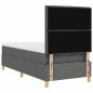 Preview: LED Boxspringbett mit Matratze Dunkelgrau 90x200 cm Stoff