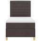 Preview: LED Boxspringbett mit Matratze Dunkelbraun 90x200 cm Stoff