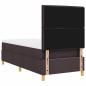 Preview: LED Boxspringbett mit Matratze Dunkelbraun 90x200 cm Stoff