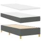 Preview: LED Boxspringbett mit Matratze Dunkelgrau 100x200 cm Stoff