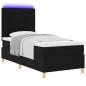 Preview: LED Boxspringbett mit Matratze Schwarz 100x200 cm Stoff