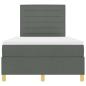 Preview: ARDEBO.de - Boxspringbett mit Matratze & LED Dunkelgrau 120x190 cm Stoff