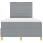 Preview: LED Boxspringbett mit Matratze Hellgrau 120x200 cm Stoff