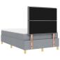 Preview: LED Boxspringbett mit Matratze Hellgrau 120x200 cm Stoff