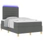 Preview: ARDEBO.de - Boxspringbett mit Matratze & LED Dunkelgrau 120x200 cm Stoff