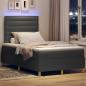 Preview: Boxspringbett mit Matratze & LED Dunkelgrau 120x200 cm Stoff