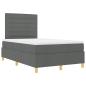 Preview: Boxspringbett mit Matratze & LED Dunkelgrau 120x200 cm Stoff