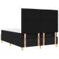 Preview: LED Boxspringbett mit Matratze Schwarz 140x200 cm Stoff