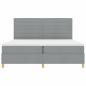 Preview: LED Boxspringbett mit Matratze Hellgrau 200x200 cm Stoff