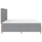Preview: LED Boxspringbett mit Matratze Hellgrau 200x200 cm Stoff