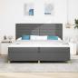 Preview: LED Boxspringbett mit Kopfteil Dunkelgrau 200 x 200 cm Stoff