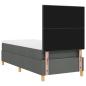 Preview: LED Boxspringbett mit Kopfteil Dunkelgrau 80 x 200 cm Stoff
