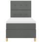 Preview: LED Boxspringbett mit Kopfteil Dunkelgrau 80 x 200 cm Stoff