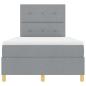 Preview: LED Boxspringbett mit Matratze Hellgrau 120x200 cm Stoff