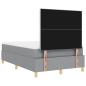 Preview: LED Boxspringbett mit Matratze Hellgrau 120x200 cm Stoff