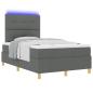 Preview: LED Boxspringbett mit Matratze Dunkelgrau 120x200 cm Stoff