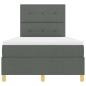 Preview: LED Boxspringbett mit Matratze Dunkelgrau 120x200 cm Stoff