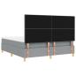 Preview: Boxspringbett mit Matratze & LED Licht Hellgrau 180x200 cm Stoff