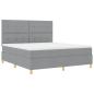Preview: Boxspringbett mit Matratze & LED Licht Hellgrau 180x200 cm Stoff