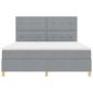 Preview: Boxspringbett mit Matratze & LED Licht Hellgrau 180x200 cm Stoff