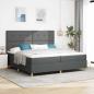 Preview: ARDEBO.de - LED Boxspringbett mit Matratze Dunkelgrau 200x200 cm Stoff