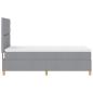 Preview: Boxspringbett mit Matratze & LED Licht Hellgrau 100x200 cm Stoff