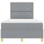Preview: ARDEBO.de - Boxspringbett mit Matratze & LED Hellgrau 120x200 cm Stoff