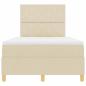 Preview: Boxspringbett mit Matratze & LED Creme 120x200 cm Stoff