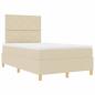 Preview: Boxspringbett mit Matratze & LED Creme 120x200 cm Stoff