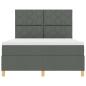 Preview: Boxspringbett mit Matratze & LED Dunkelgrau 160x200 cm Stoff