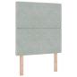 Preview: LED Boxspringbett mit Matratze Hellgrau 80x200 cm Samt