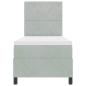 Preview: LED Boxspringbett mit Matratze Hellgrau 80x200 cm Samt