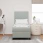 Preview: LED Boxspringbett mit Matratze Hellgrau 80x200 cm Samt