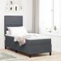 Preview: ARDEBO.de - LED Boxspringbett mit Matratze Dunkelgrau 80x200 cm Samt