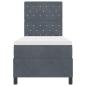 Preview: LED Boxspringbett mit Matratze Dunkelgrau 80x200 cm Samt