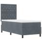 Preview: LED Boxspringbett mit Matratze Dunkelgrau 80x200 cm Samt