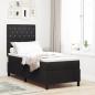 Preview: ARDEBO.de - LED Boxspringbett mit Matratze Schwarz 80x200 cm Samt