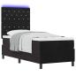 Preview: LED Boxspringbett mit Matratze Schwarz 80x200 cm Samt