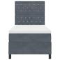 Preview: LED Boxspringbett mit Matratze Dunkelgrau 90x200 cm Samt