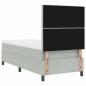 Preview: LED Boxspringbett mit Matratze Hellgrau 100x200 cm Samt