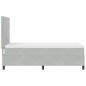 Preview: LED Boxspringbett mit Matratze Hellgrau 100x200 cm Samt