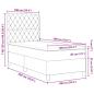 Preview: LED Boxspringbett mit Matratze Hellgrau 100x200 cm Samt