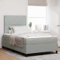 Preview: ARDEBO.de - LED Boxspringbett mit Matratze Hellgrau 120x190 cm Samt