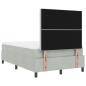 Preview: LED Boxspringbett mit Matratze Hellgrau 120x190 cm Samt