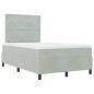 Preview: LED Boxspringbett mit Matratze Hellgrau 120x200 cm Samt