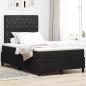 Preview: ARDEBO.de - LED Boxspringbett mit Matratze Schwarz 120x200 cm Samt